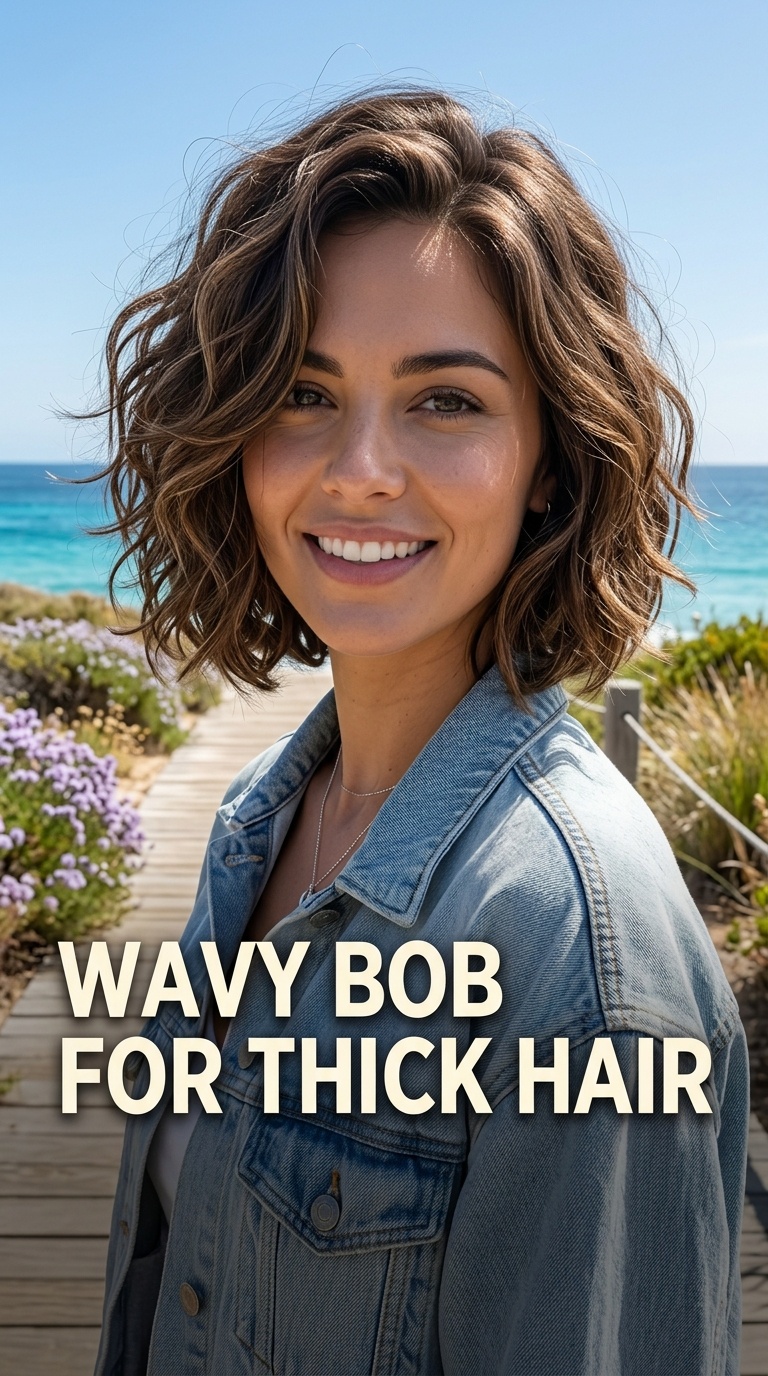 Wavy Bob for Thick Hair