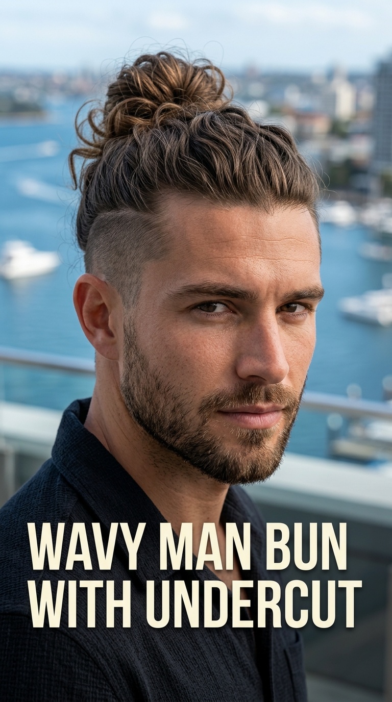 Wavy Man Bun with Undercut