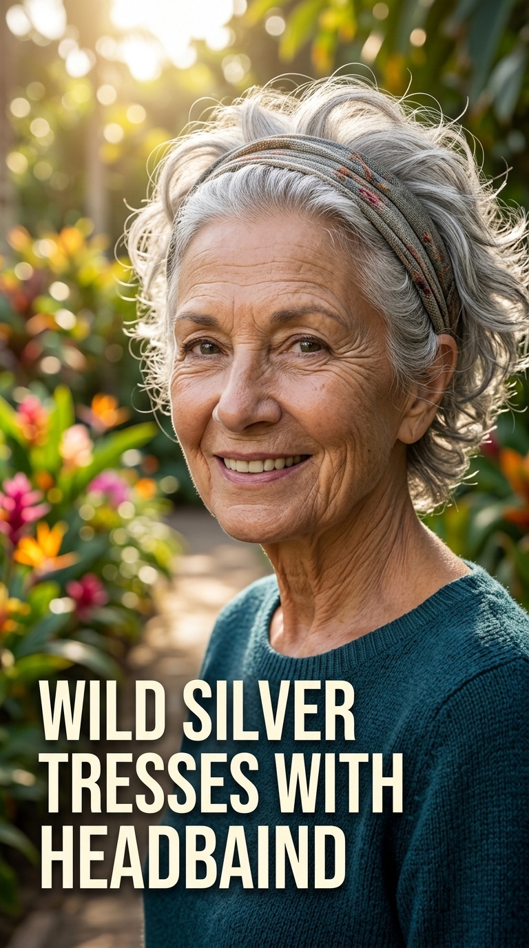 Wild Silver Tresses with Headband