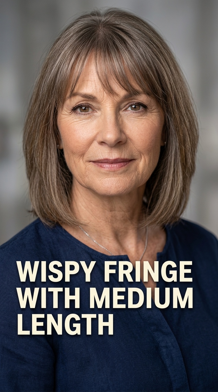 Wispy Fringe with Medium Length