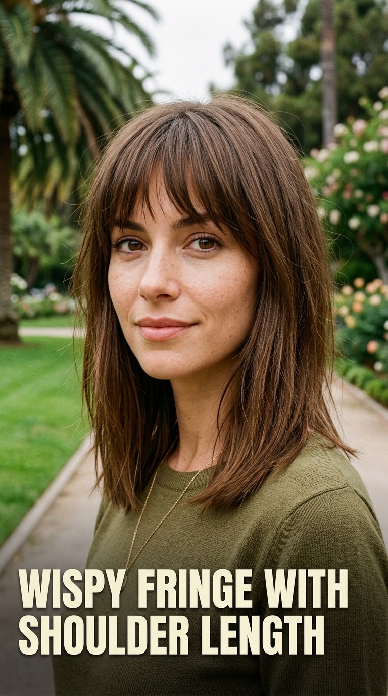 Wispy Fringe with Shoulder Length