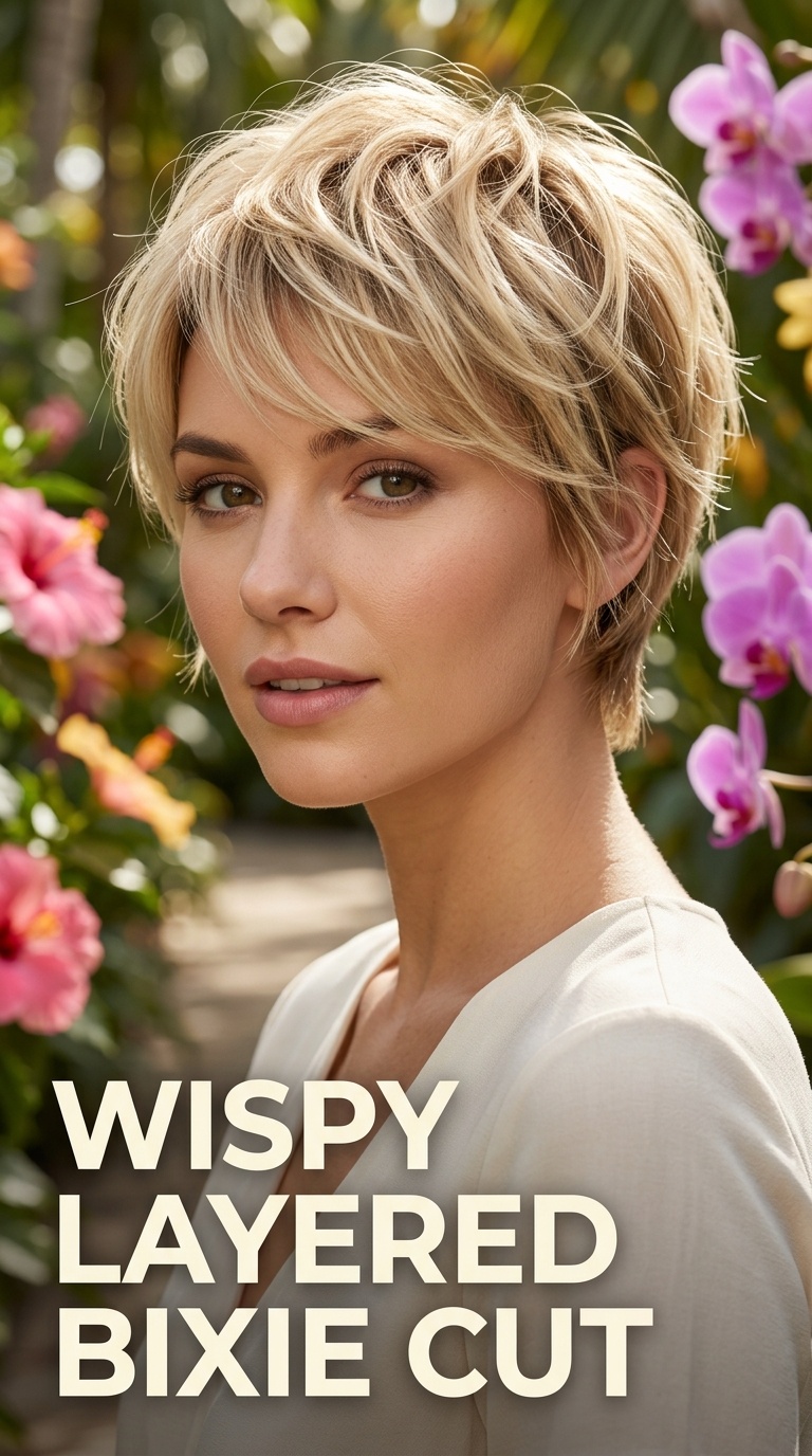 Wispy Layered Bixie Cut