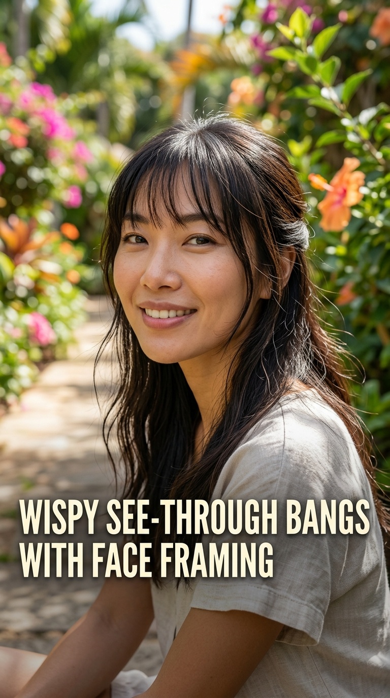 Wispy See-Through Bangs with Face Framing