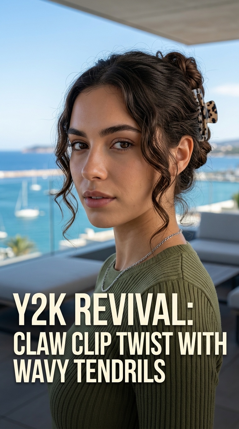 Y2K Revival: Claw Clip Twist with Wavy Tendrils