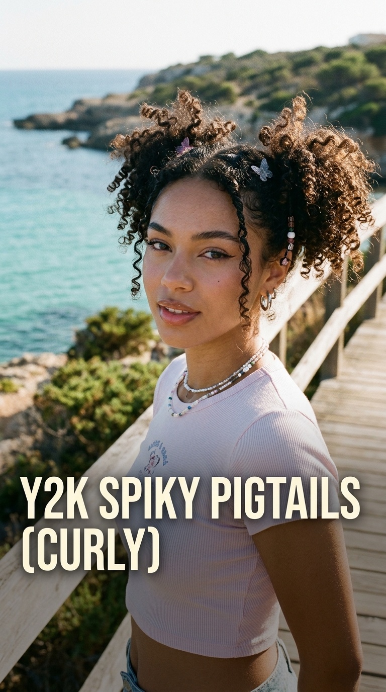 Y2K Spiky Pigtails (Curly)