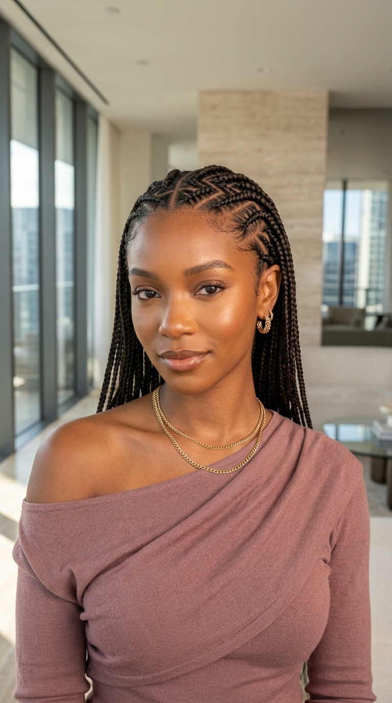 Zig Zag Cornrow Braids Pattern