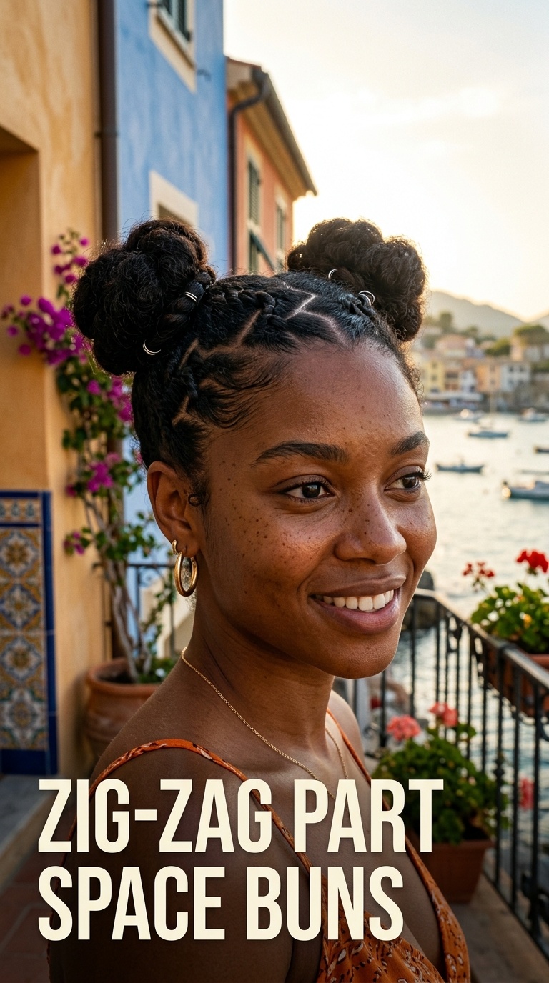 Zig-Zag Part Space Buns