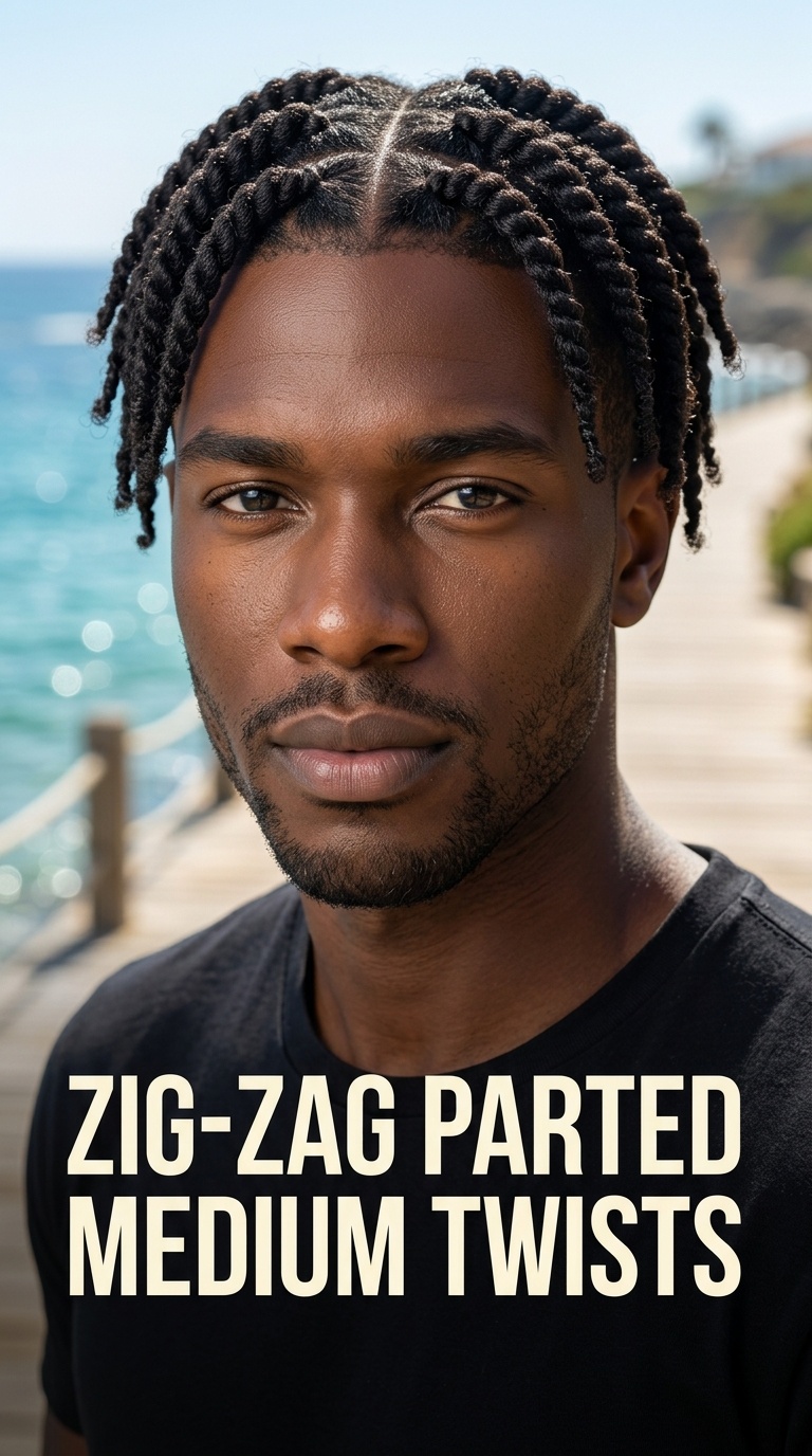 Zig-Zag Parted Medium Twists