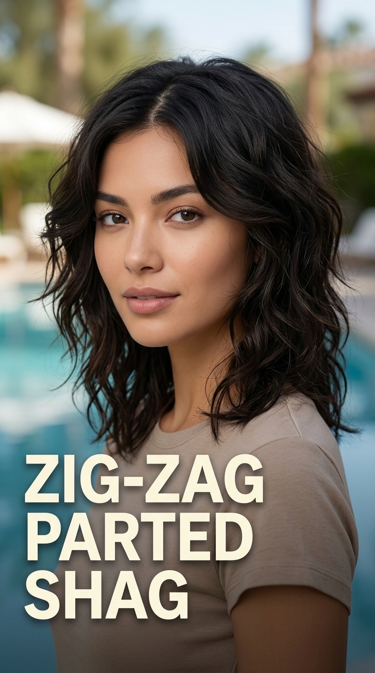 Zig-Zag Parted Shag