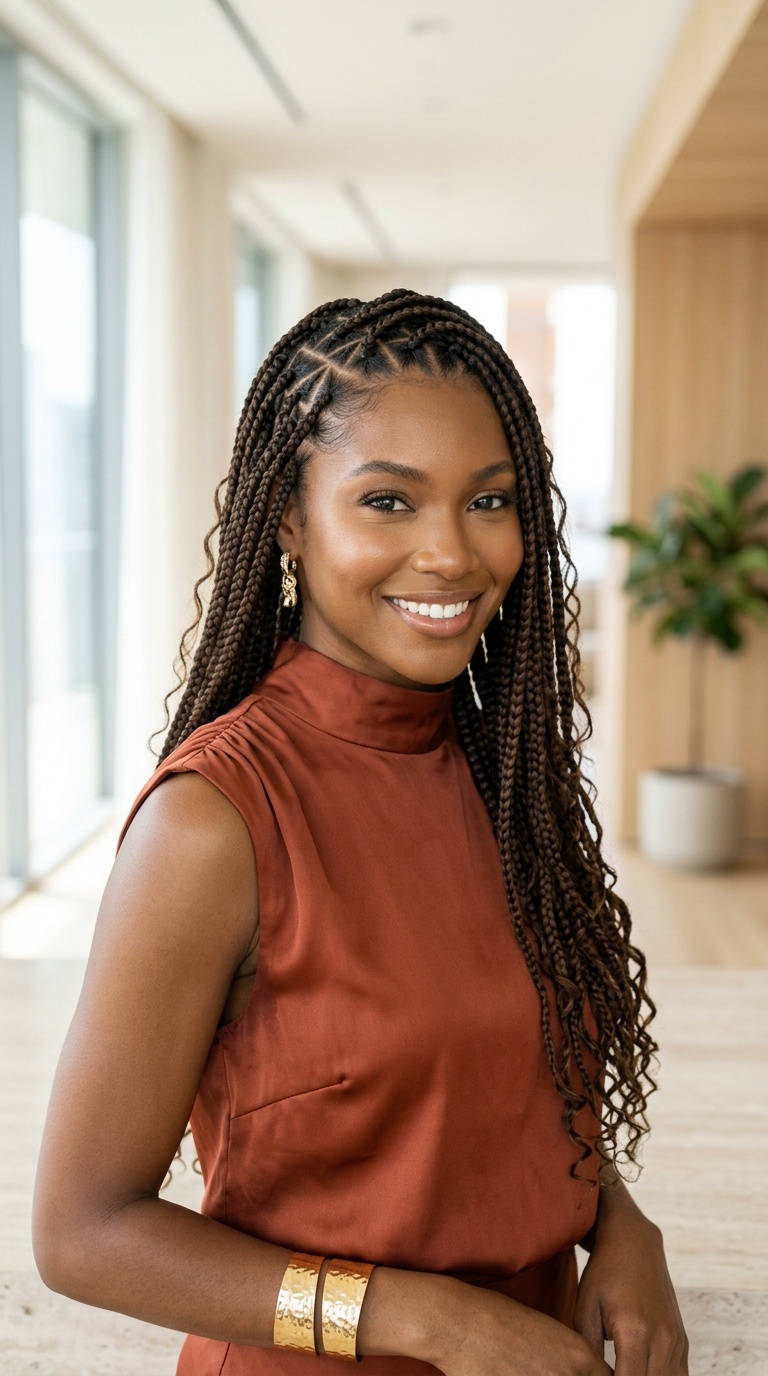 Zig Zag Parting Braids