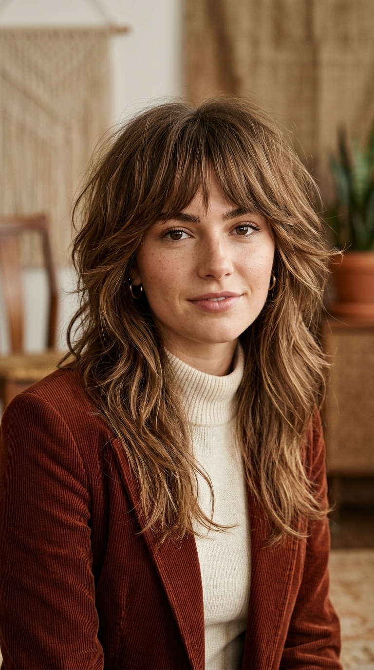 1970s Long Shag with Choppy Fringe