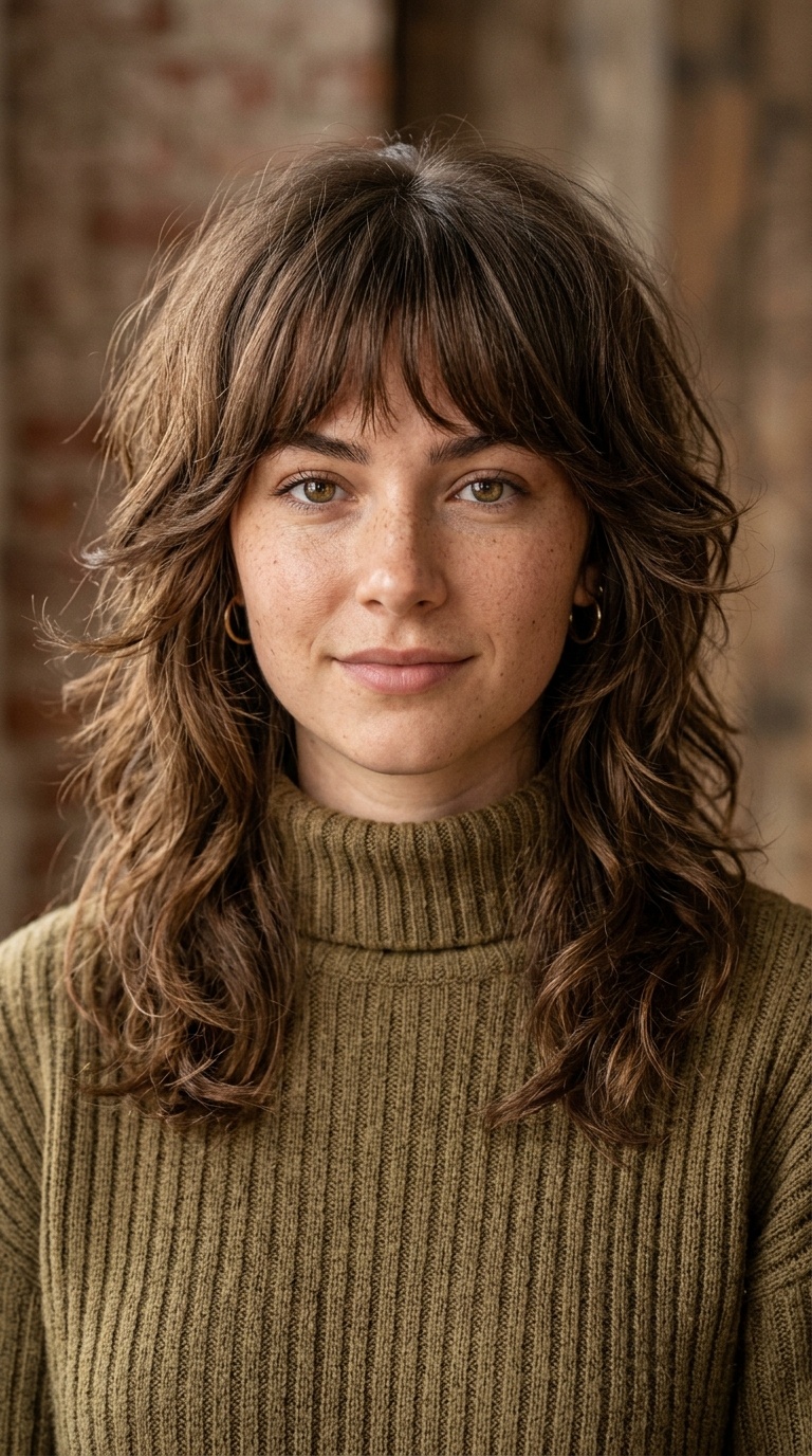 70s Retro Shag with Arched Bangs