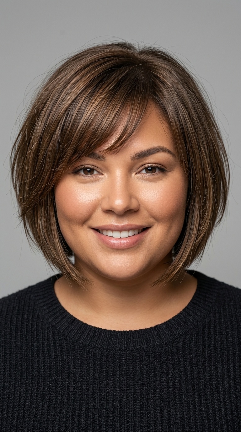 A-Line Bob with Side-Swept Bangs