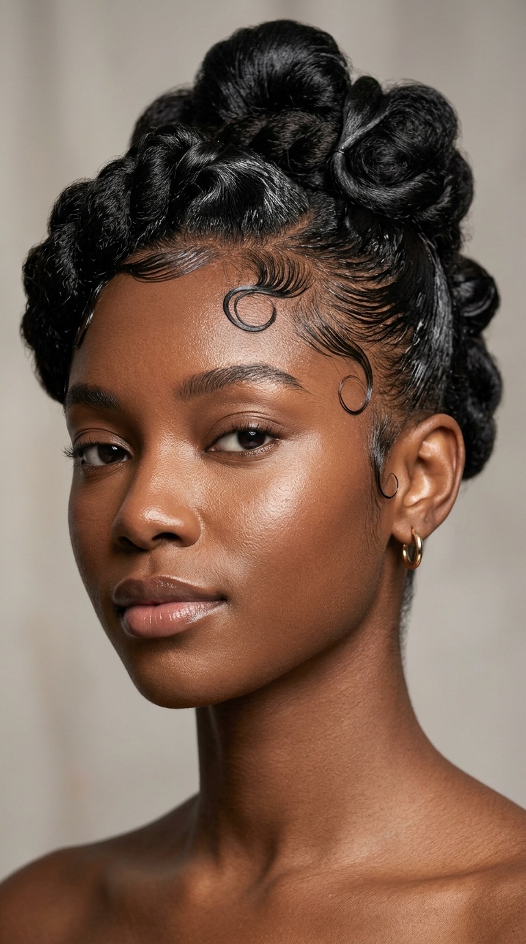 Abstract Edge Design Updo