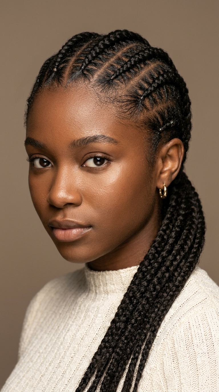 Abstract Zig-Zag Stitch Braids
