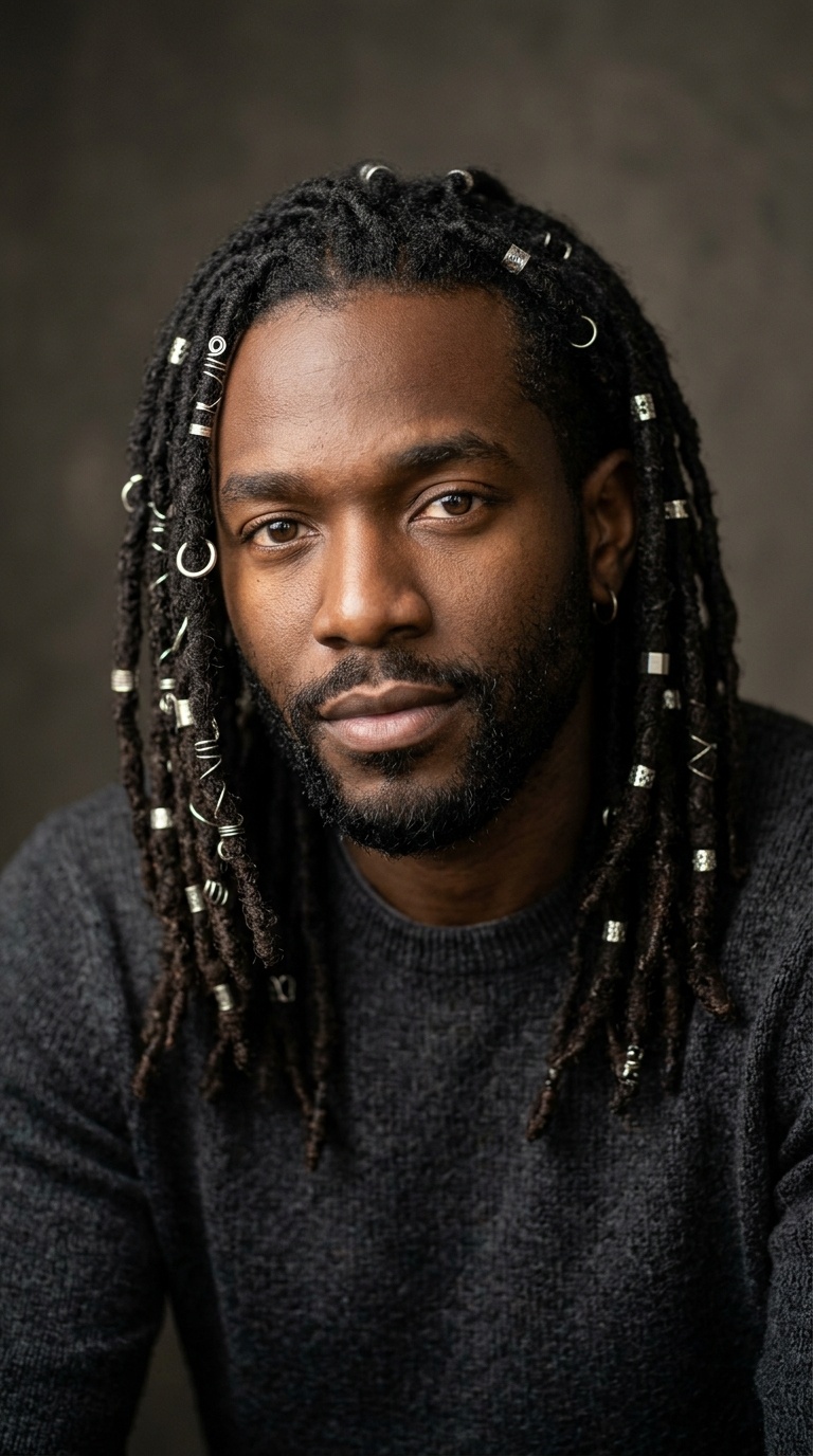 Accessorized Dreads with Metal Rings