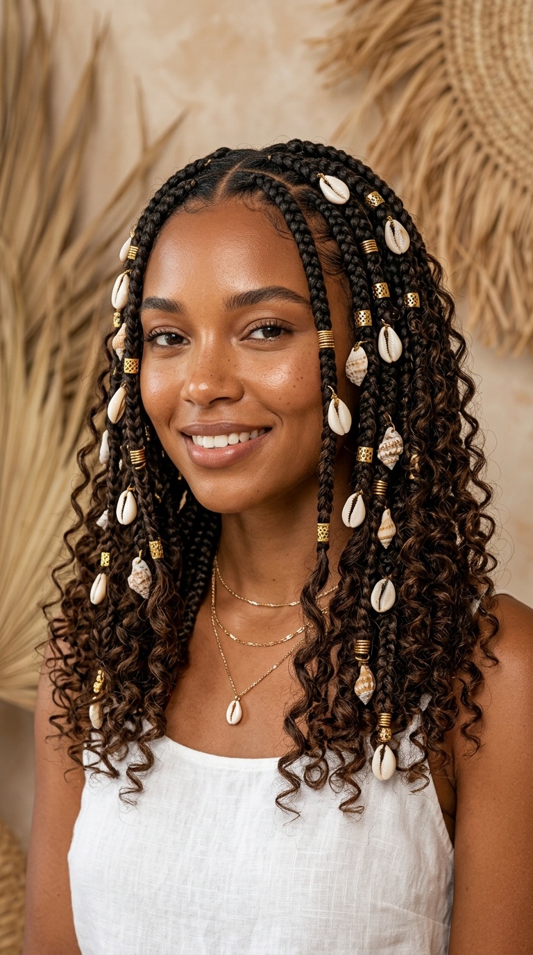 Accessorized with Seashells and Gold Beads