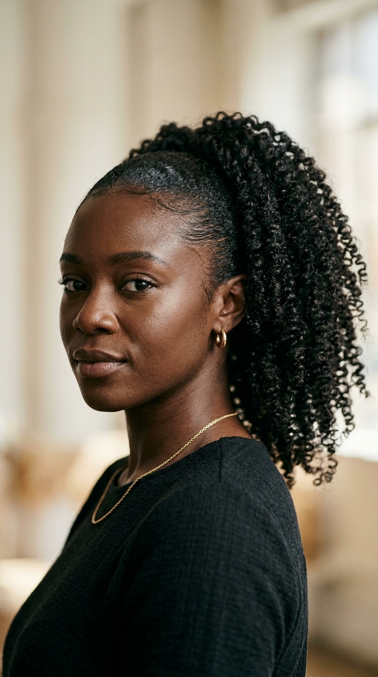 Afro-Textured Drawstring Ponytail