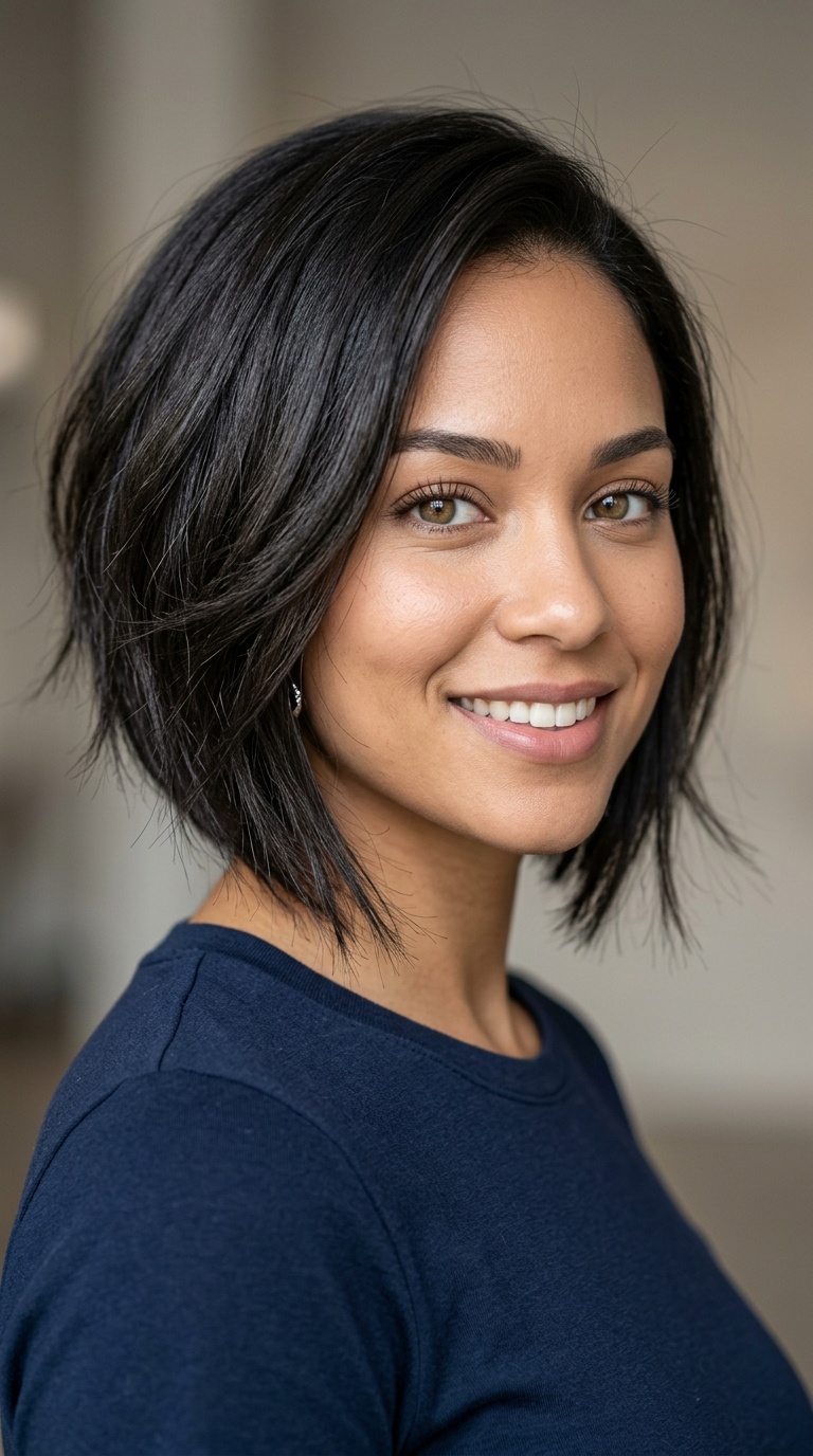 Angled Bob with Wispy Ends