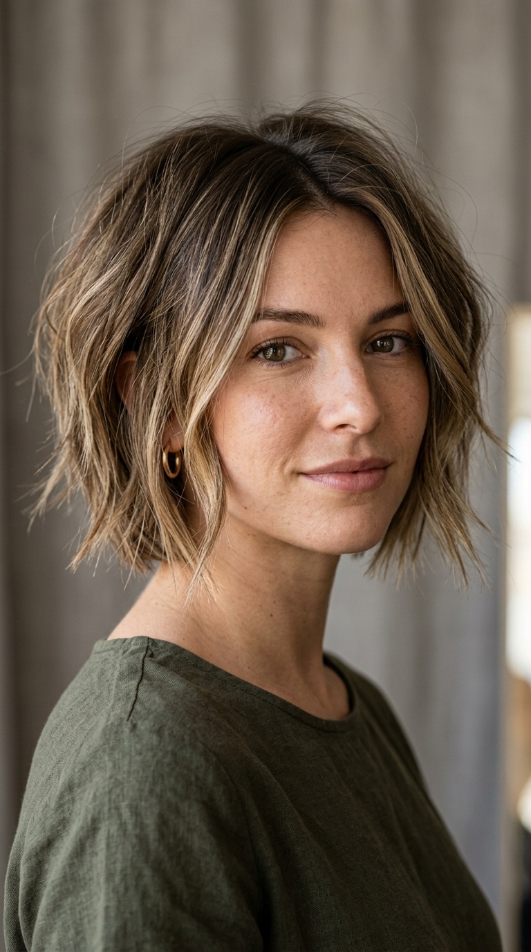 Angled Choppy Bob