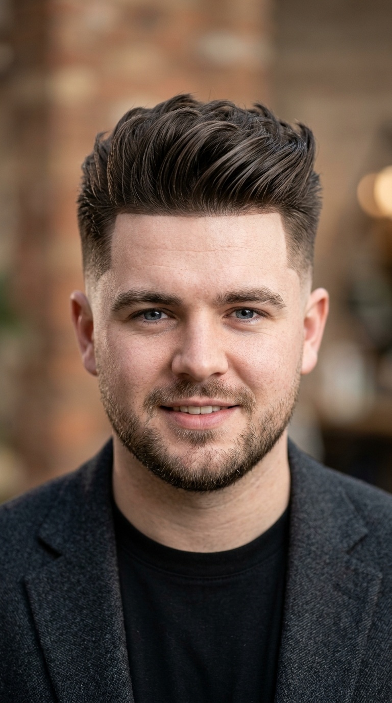 Angular Quiff with Sharp Line-Up