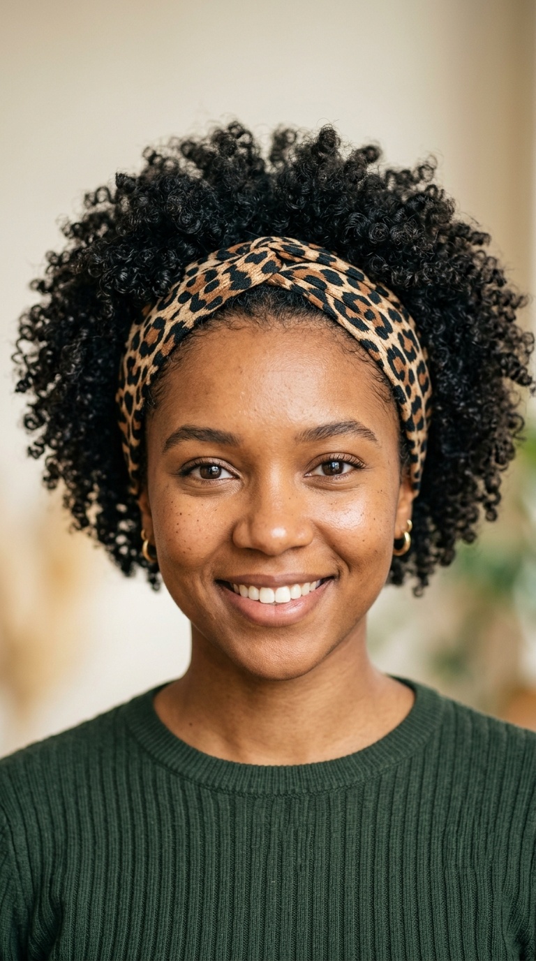 Animal Print Headband with Textured Layers