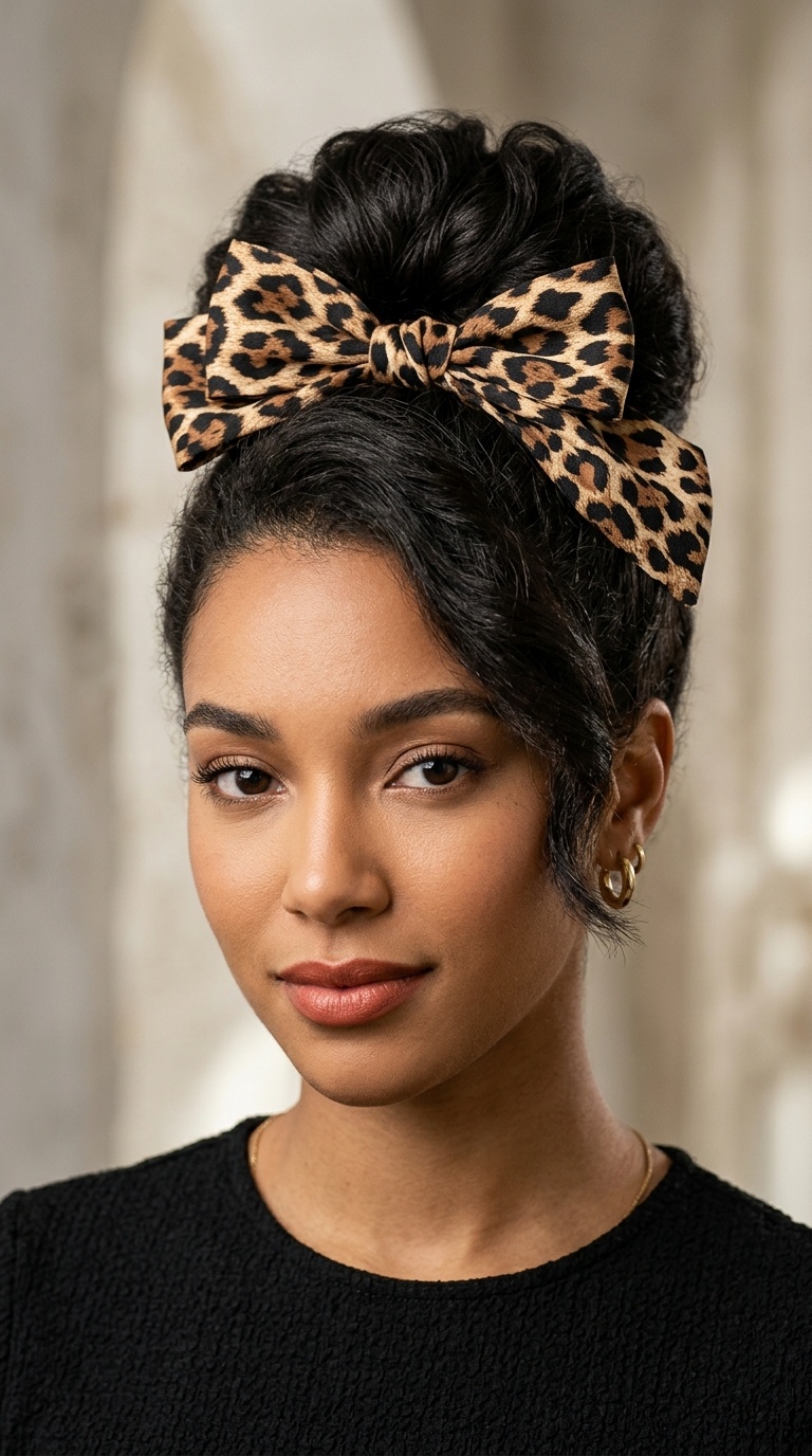 Animal Print Statement Bow