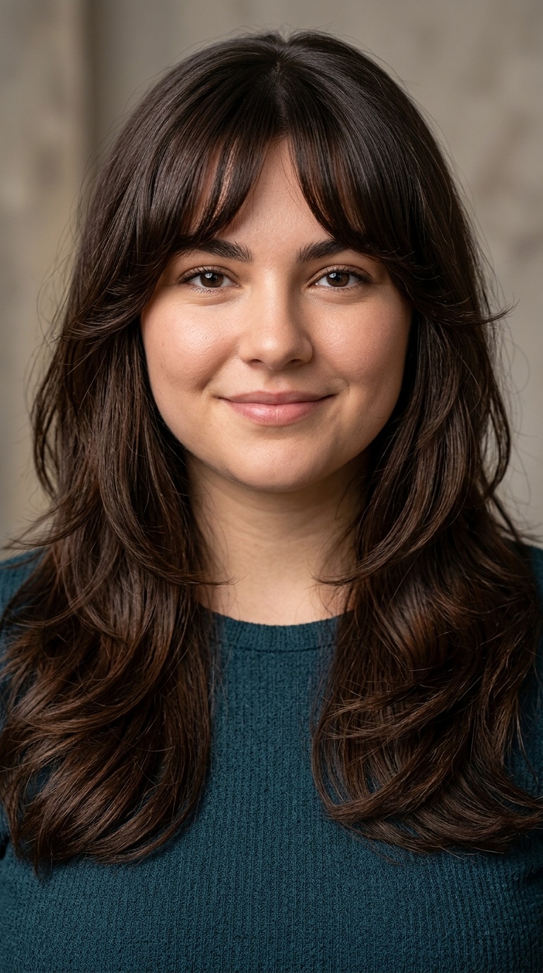 Arched Bangs with Long Layers