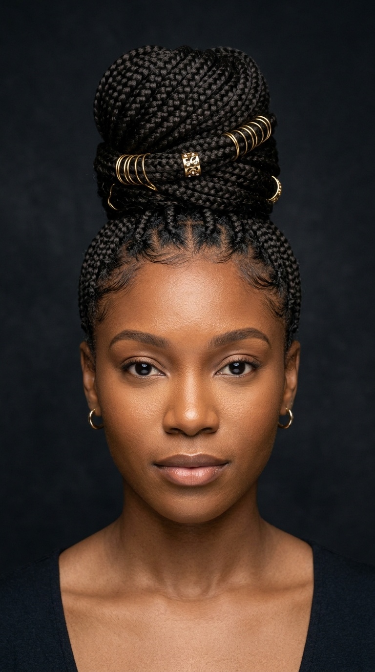 Architectural High Bun with Cuffs