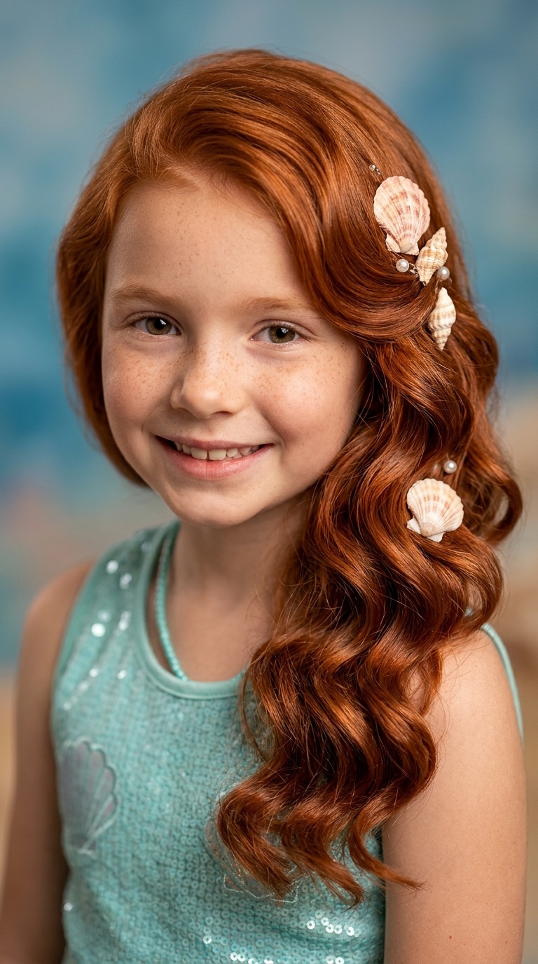 Ariel’s Side-Swept Seashell Waves