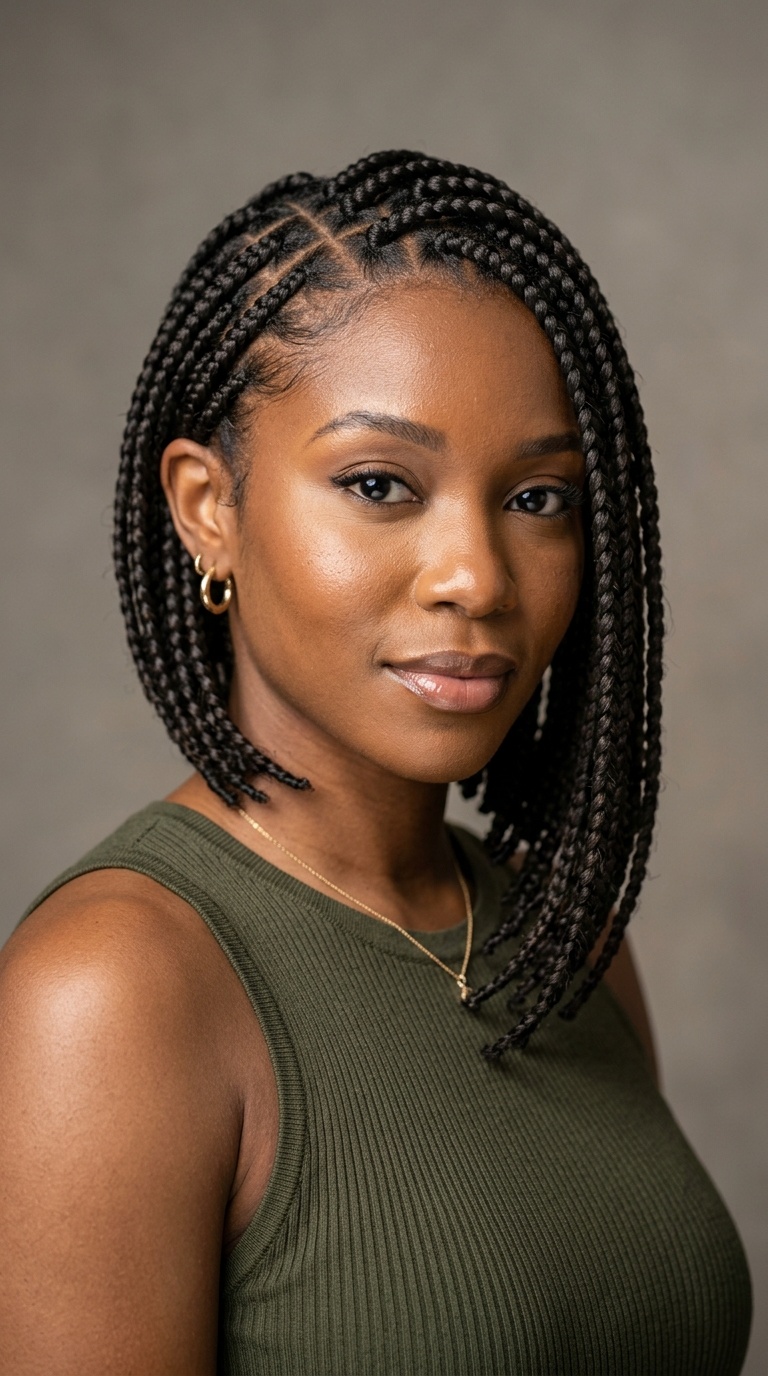 Asymmetrical Bob Braids