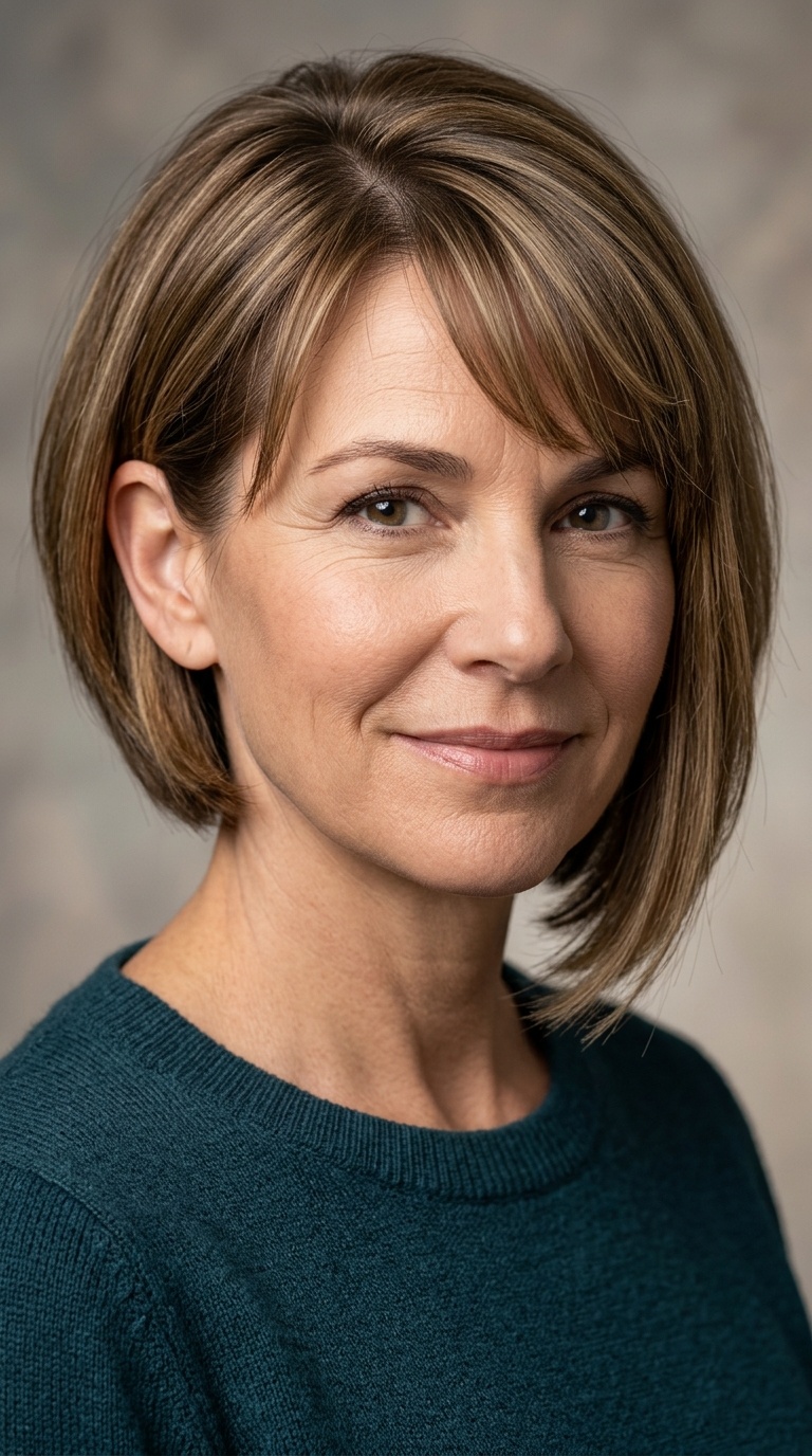 Asymmetrical Bob with Deep Side Part