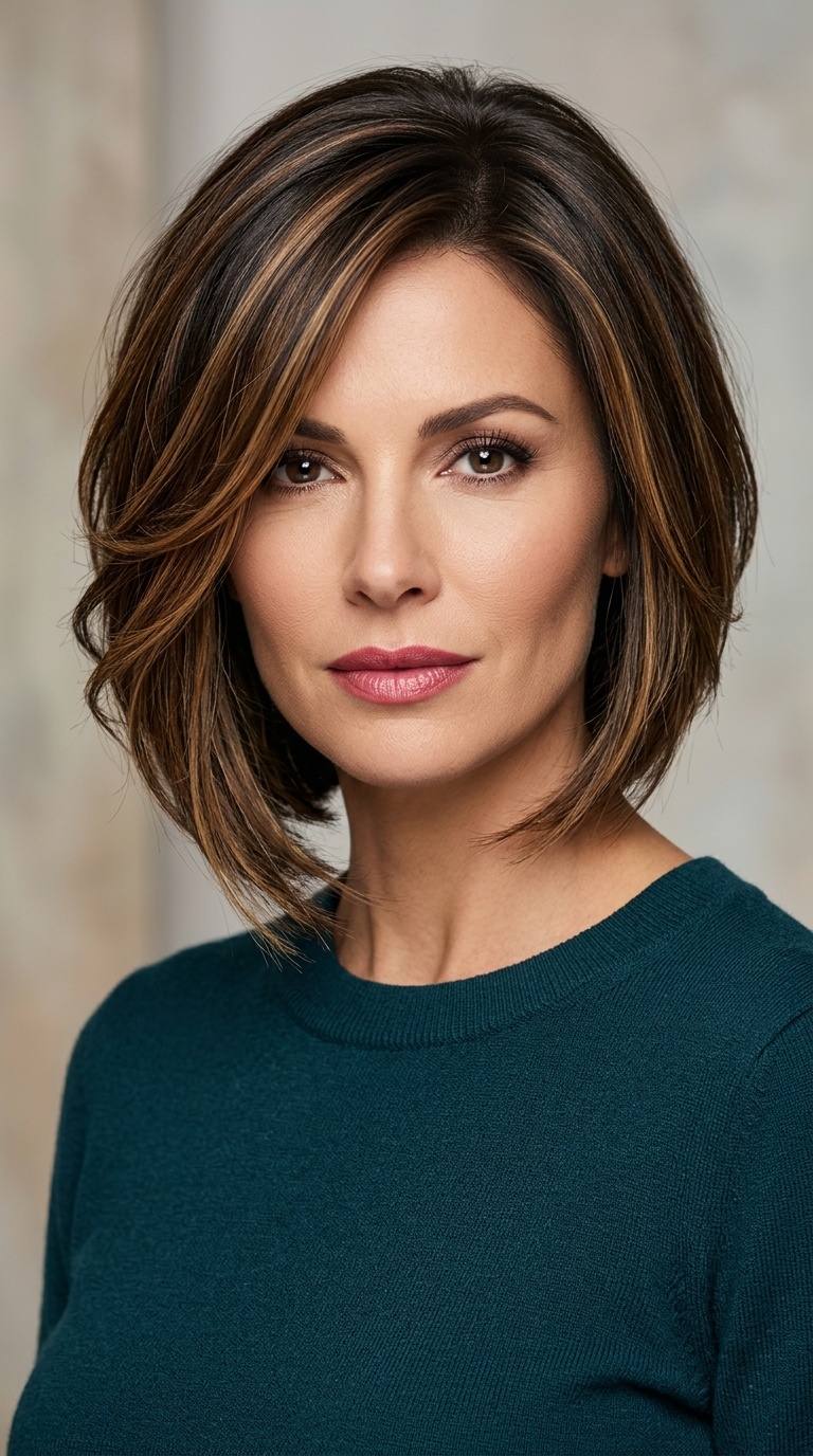 Asymmetrical Bob with Face-Framing Layers
