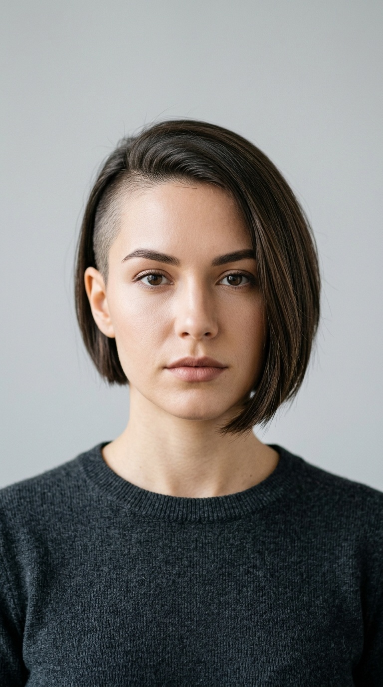 Asymmetrical Bob with Side Shave