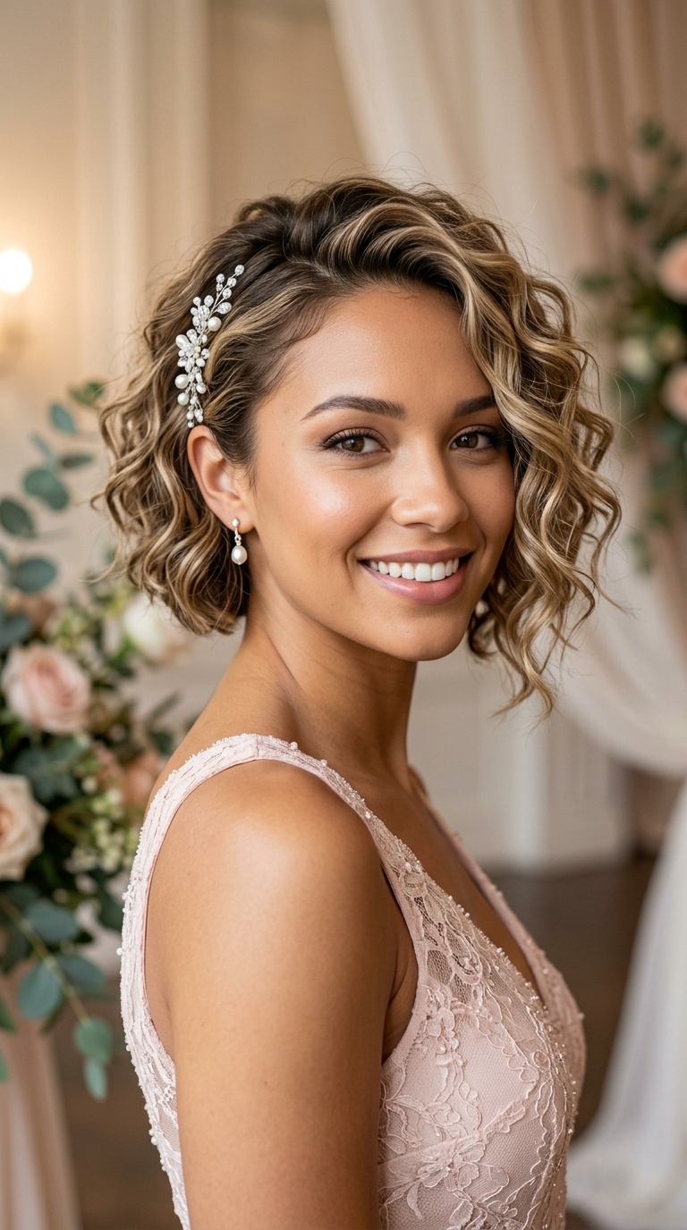 Asymmetrical Bob with Soft Curls
