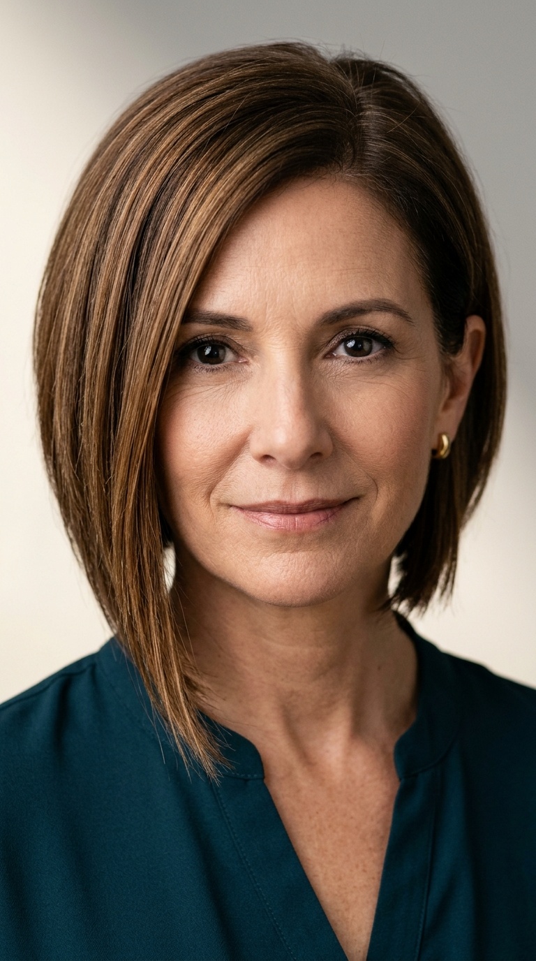 Asymmetrical Bob with Vertical Lines