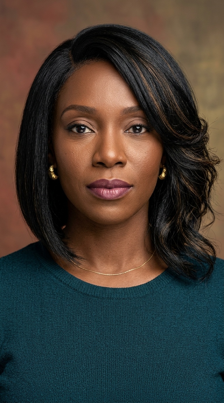 Asymmetrical Bob with Weave