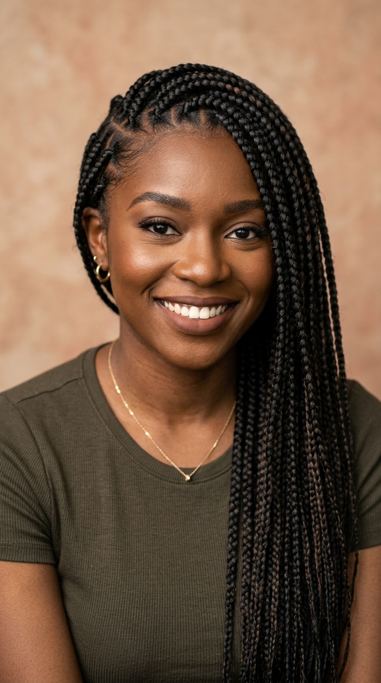 Asymmetrical Box Braids