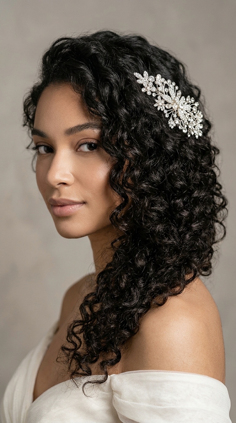 Asymmetrical Cascade with Sparkly Clip