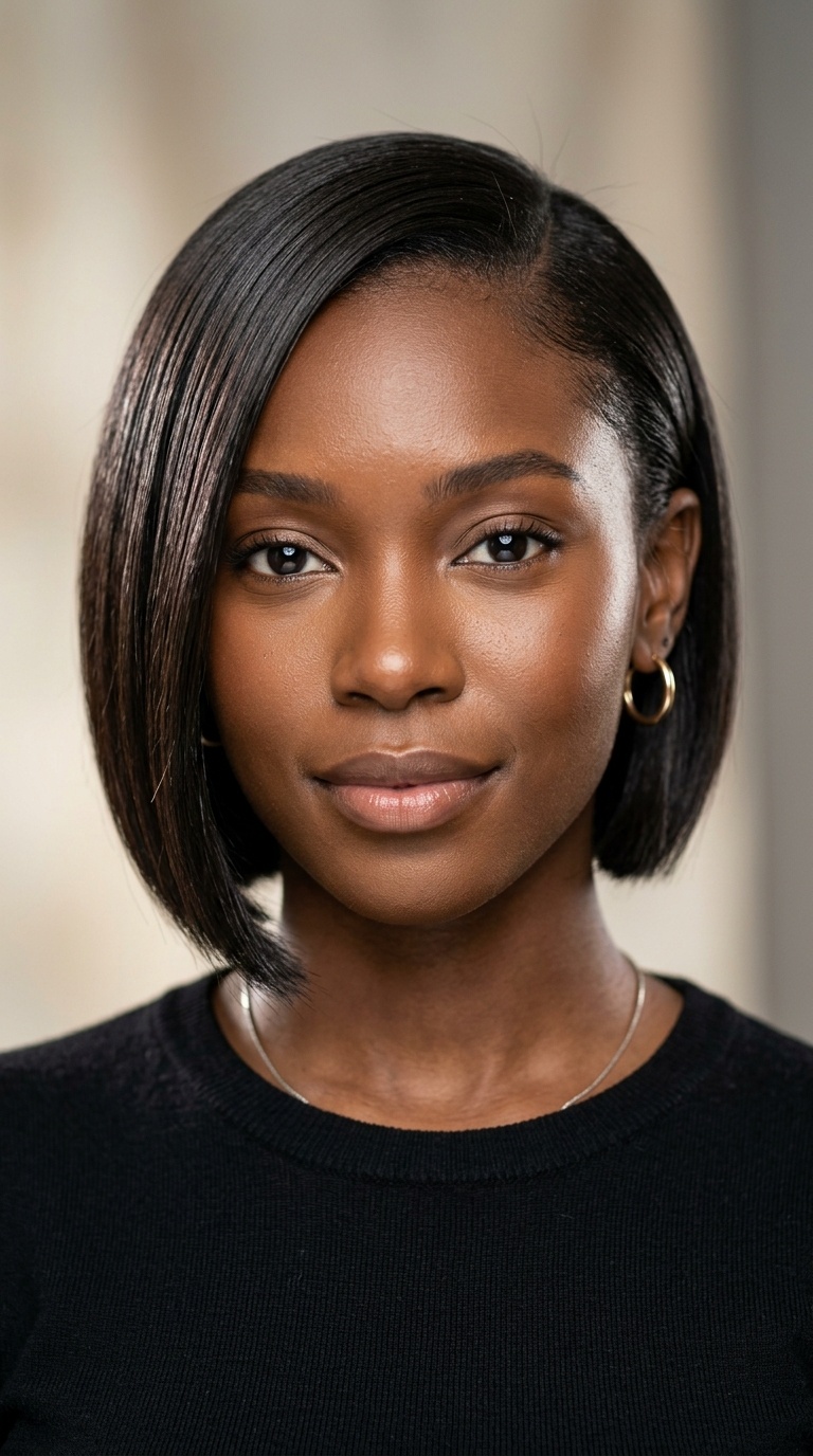 Asymmetrical Chin-Length Bob