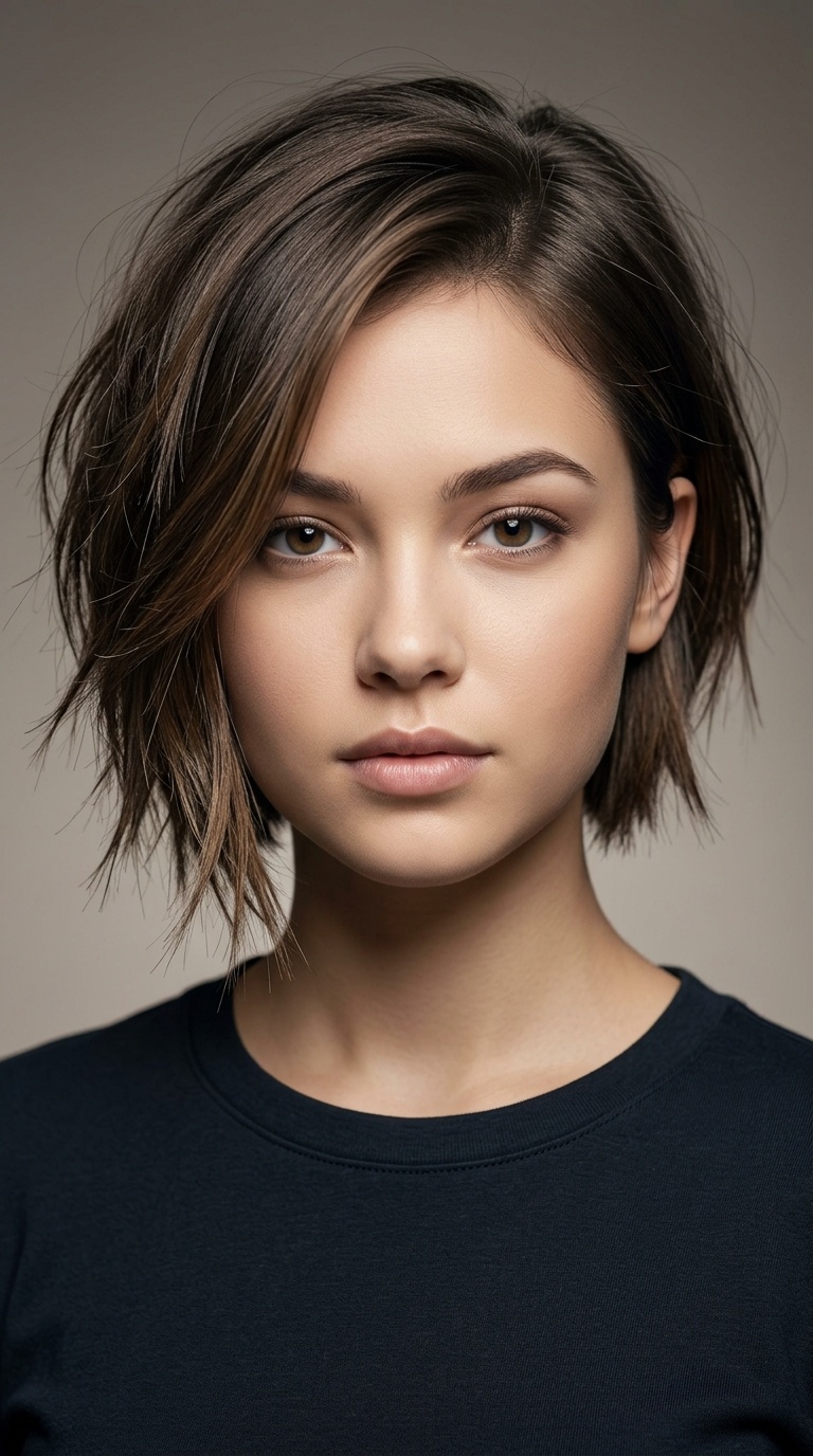 Asymmetrical Choppy Bob