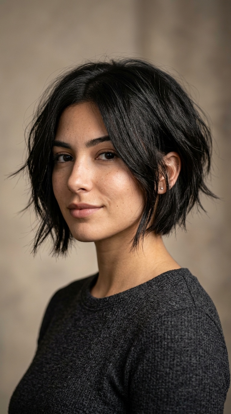 Asymmetrical Choppy Bob