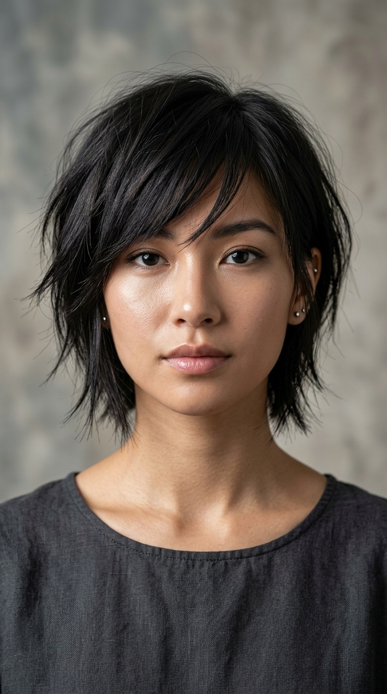 Asymmetrical Choppy Bob