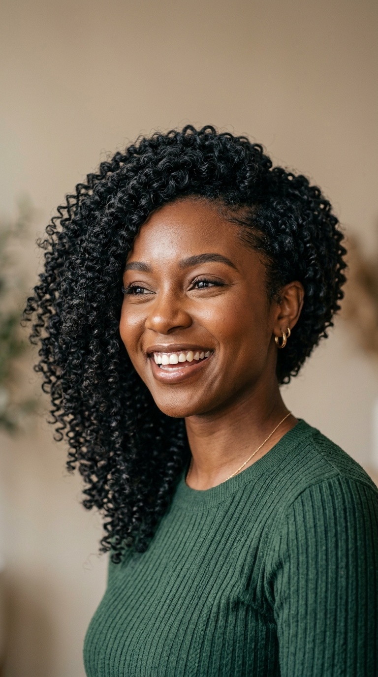 Asymmetrical Curly Bob