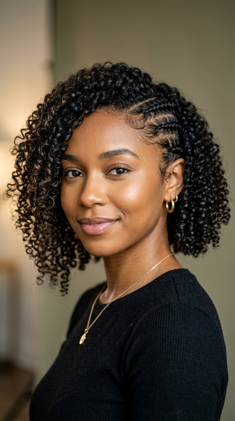 Asymmetrical Curly Bob