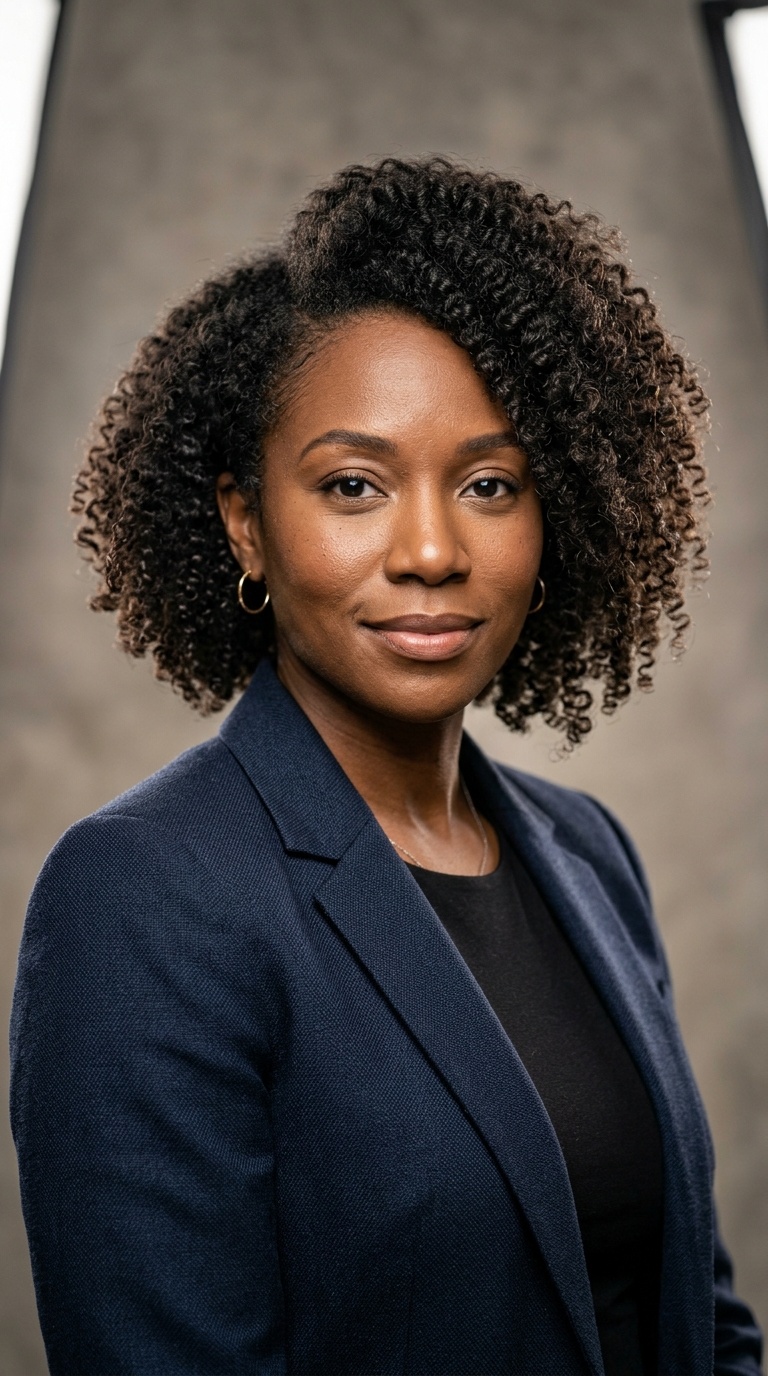 Asymmetrical Curly Bob