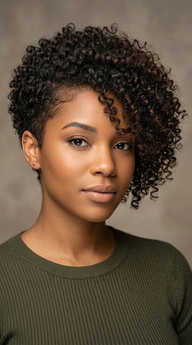 Asymmetrical Curly Crop