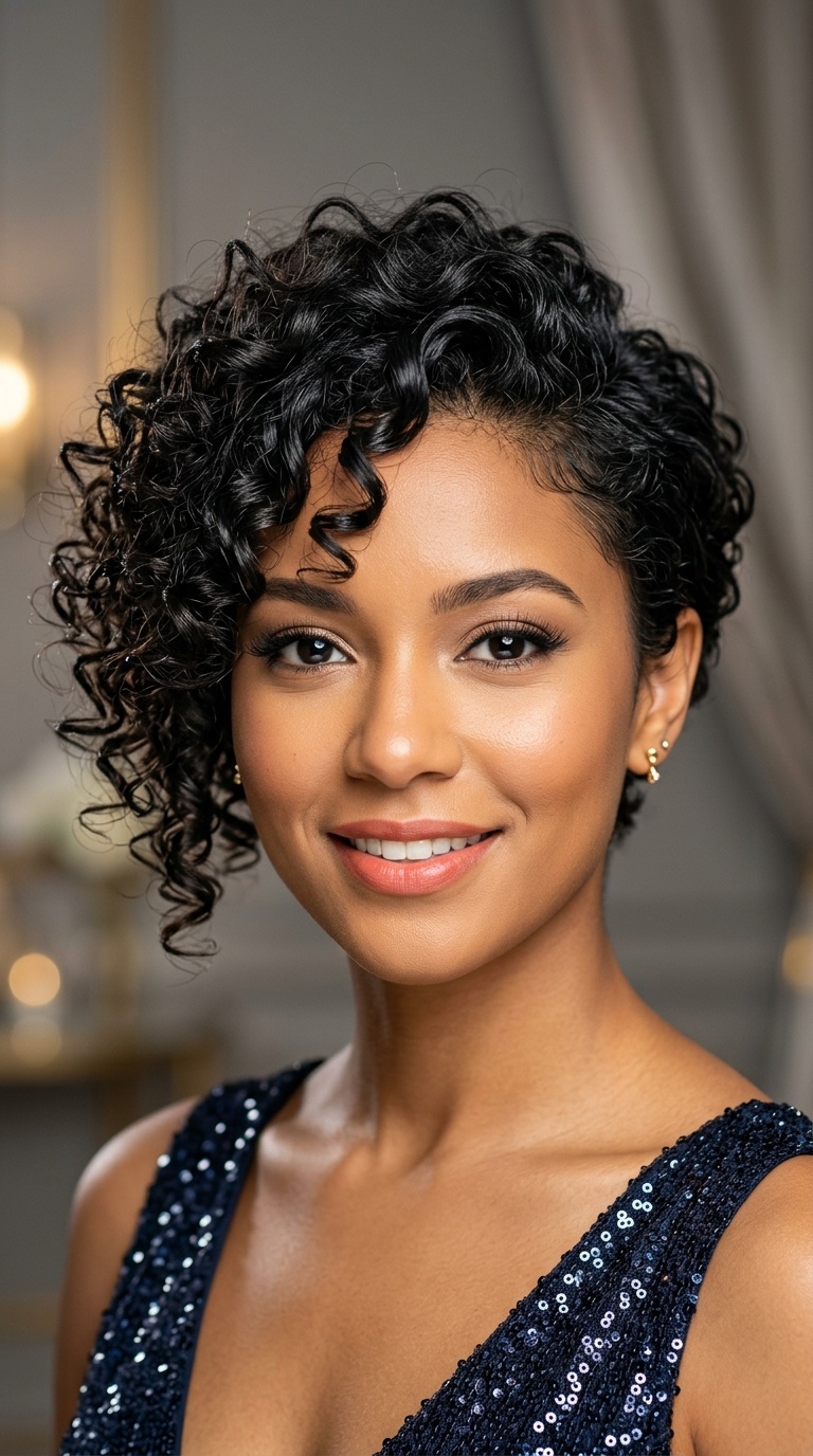 Asymmetrical Curly Crop