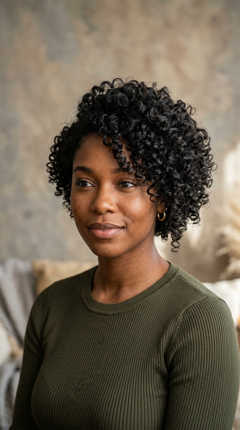 Asymmetrical Curly Crop