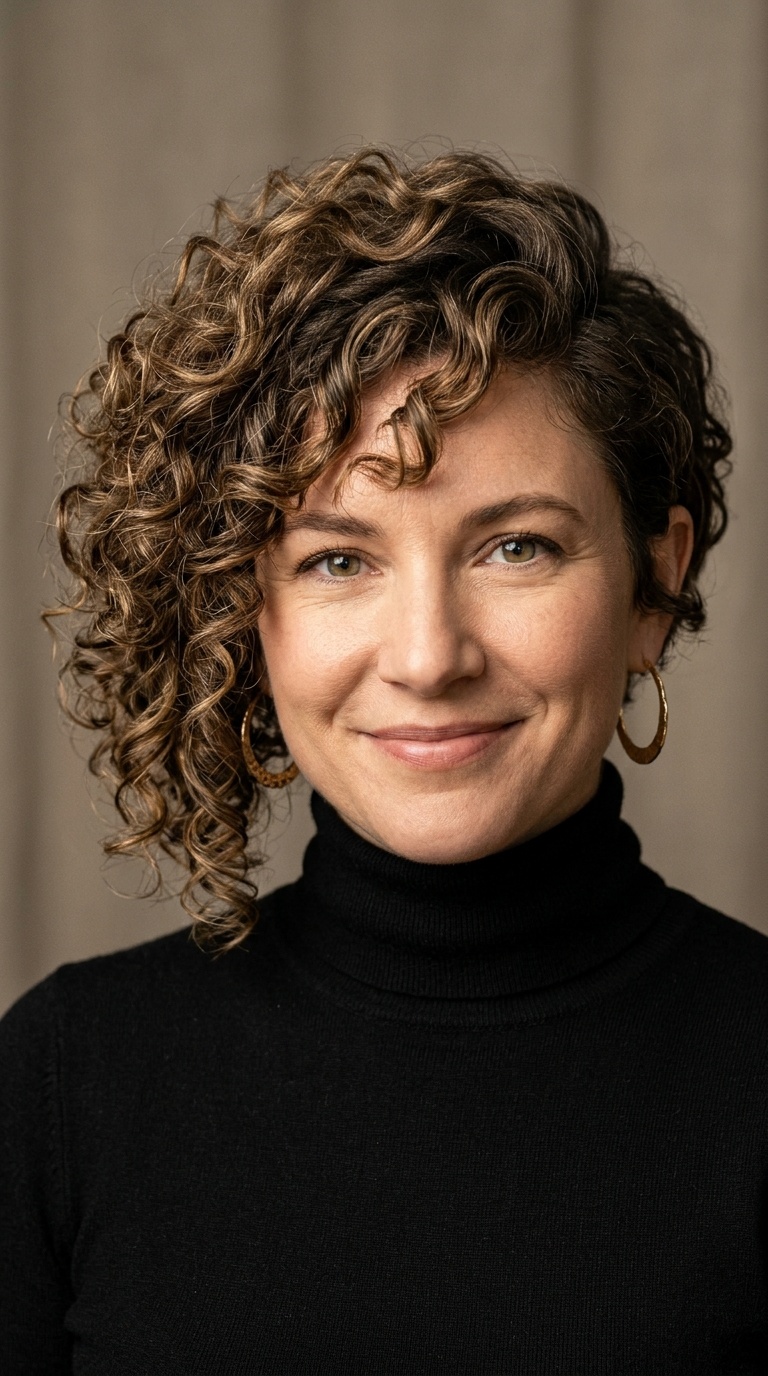 Asymmetrical Curly Crop